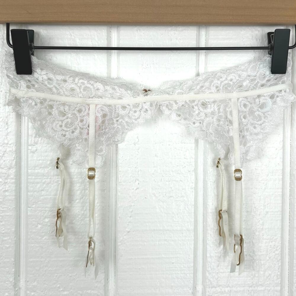 Victorias Secret White Lace Garter Belt Bridal Lingerie Adjustable Sexy XS Small - Picture 6 of 6